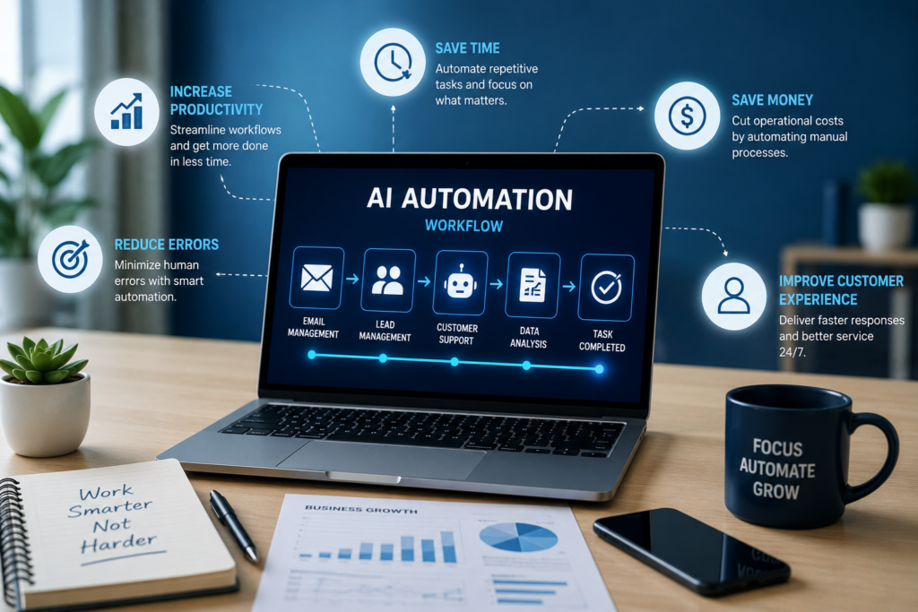 AI automation helping businesses improve efficiency and reduce manual work