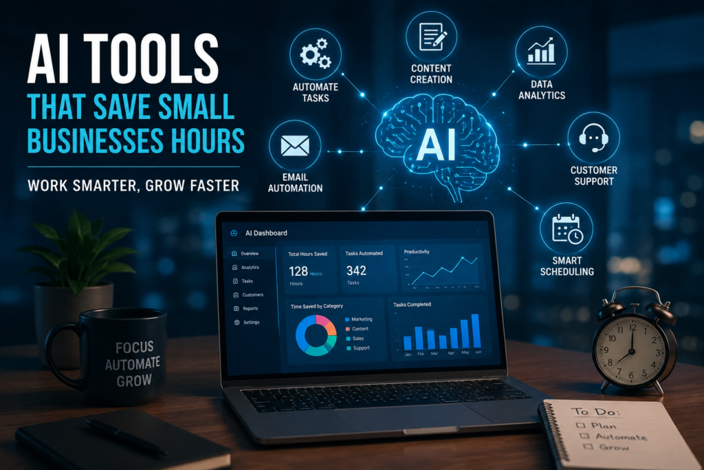 AI tools helping small businesses automate tasks, improve productivity, and save valuable time every week