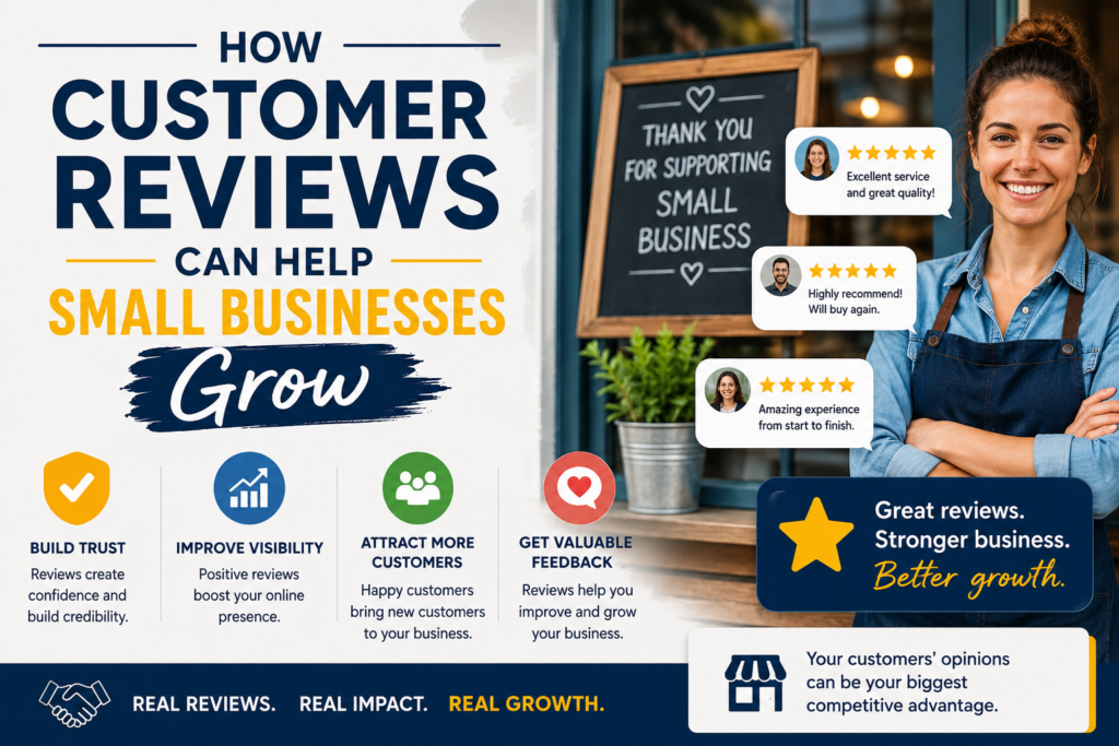 How customer reviews help small businesses build trust, improve visibility, and attract more customers