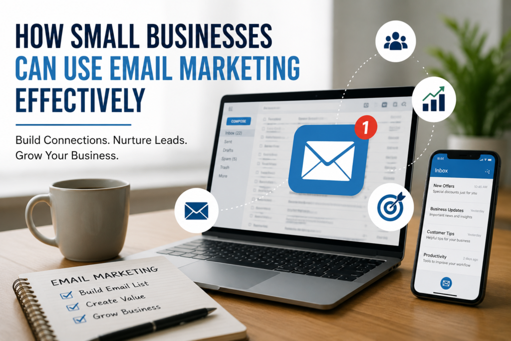 Small businesses using email marketing to build customer relationships, increase engagement, and grow their business online