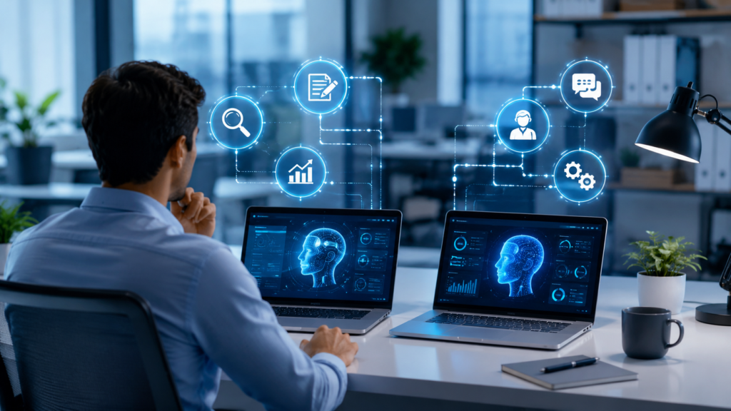 Comparison of ChatGPT and Claude AI assistants for small business productivity and content creation.